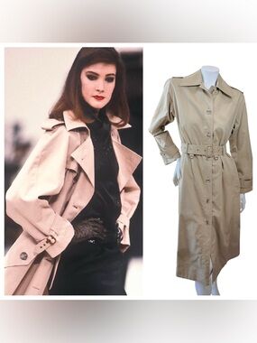 Vintage Saint Laurent Rive Gauche Beige Trench Coat FR 36 / 38